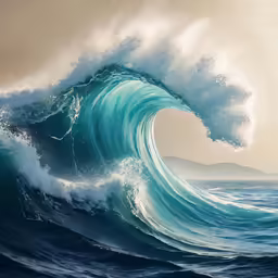the ocean is crashing as the wave crashes into the shore