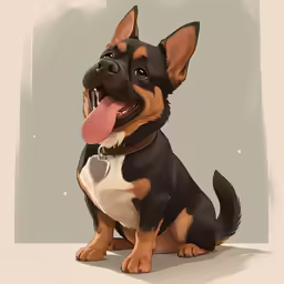 a smiling dog with his tongue hanging out