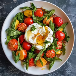 a white bowl filled with lots of different types of food