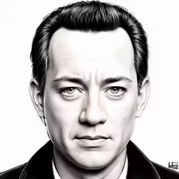a cartoon of a man in black suit and tie