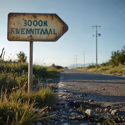 this is an image of a road sign on the side