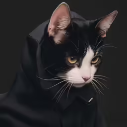 a cat dressed in a hooded animal costume