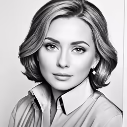 a black and white image of a woman