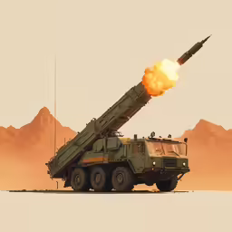 a large military machine on a desert surface