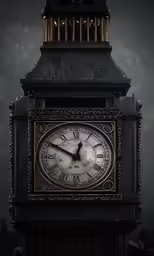 there is a clock in the middle of a dark room