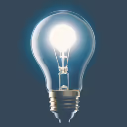 an empty light bulb in a dark blue background