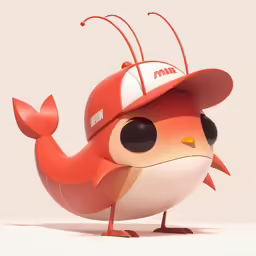 a little bird with glasses and a hat on