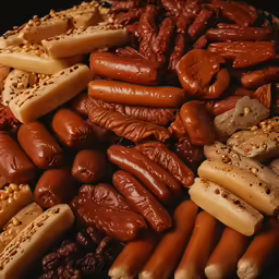 a pile of assorted fruits and nuts for sale