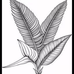 a fern leaf, illustration drawn by pencil,a leaf is shown on a white background