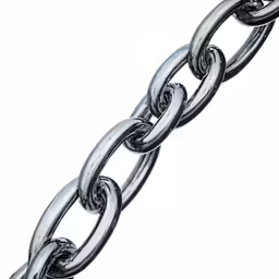 silver metal chains link over white background