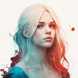 the image of a girl in green is featured with red