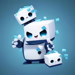 two little robots sitting in front of each other