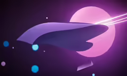 a stylized artwork piece with blue and purple shapes
