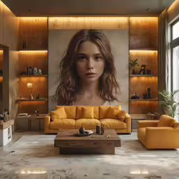 this is a photo of a girl and the room