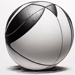 an artistic black and white photo of a ball