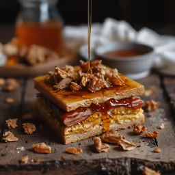 two sandwiches that have nuts on the side