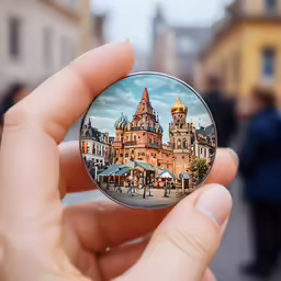 the picture is in a hand of a street