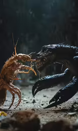 two large monsters fighting over each other with their heads