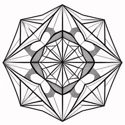 a black and white circular design in a geometric pattern,an abstract image of a star, which can be used to represent a geometric shape