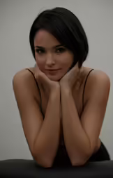 this is an image of a girl in black