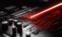 a close up of the lights on a computer