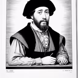 a man with long hair and beard wearing a black hat