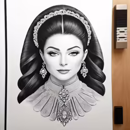 a drawing of an oriental princess