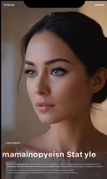 a beautiful woman with blue eyes is posing for the camera