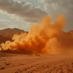 smoke is coming out of the desert into the air