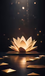 the image shows a light in a paper like decoration