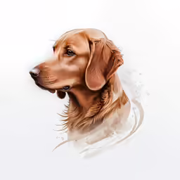 a dog looking away in the middle of an abstract portrait