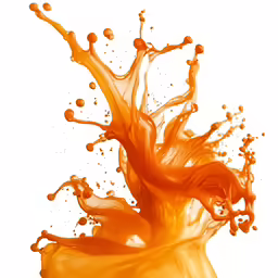 the fluid substance is moving in the orange liquid