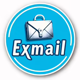 a blue circle sign with an email envelope