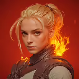 a woman is shown with flaming flames coming out of her eyes