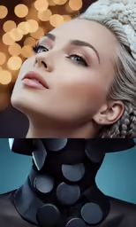 a woman with head scarf on in a picture