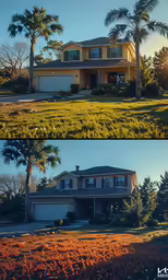 a large house with a lot of trees outside