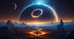 a person stands alone in a beautiful landscape