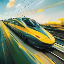 a train is coming down the tracks at high speed