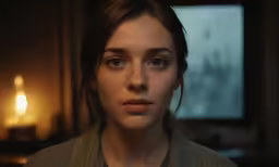 a young woman in front of a candle