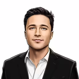 a cartoon of a man in a suit and tie