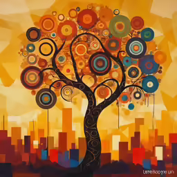 a painting that has circles in it