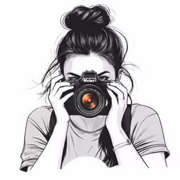 the woman holding a camera with her hand and taking pictures