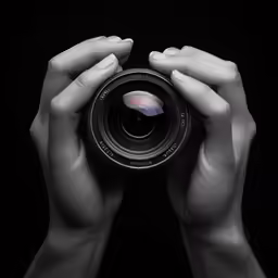 a hand holding a camera taking a photo