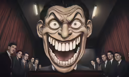 an image of a group of men wearing scary clown masks