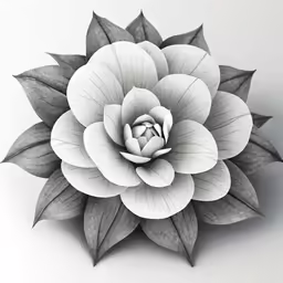 a white flower with green leaves in the center