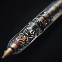 the mechanical parts inside the cylinder of a watch