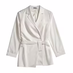the white coat in silk, made from satin