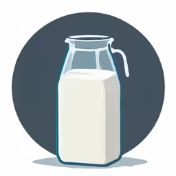 there is a bottle of milk in a blue circle