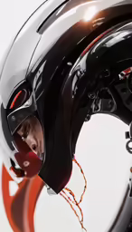 a man wearing a helmet while standing next to a bike tire