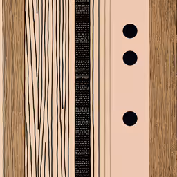 a piece of wood with several circles on it,an illustration of two different types of patterns